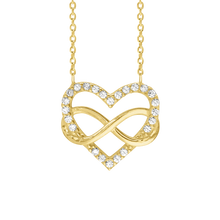 Load image into Gallery viewer, Intertwined Heart and Infinity Necklace in Sterling Silver (15 x 16mm)