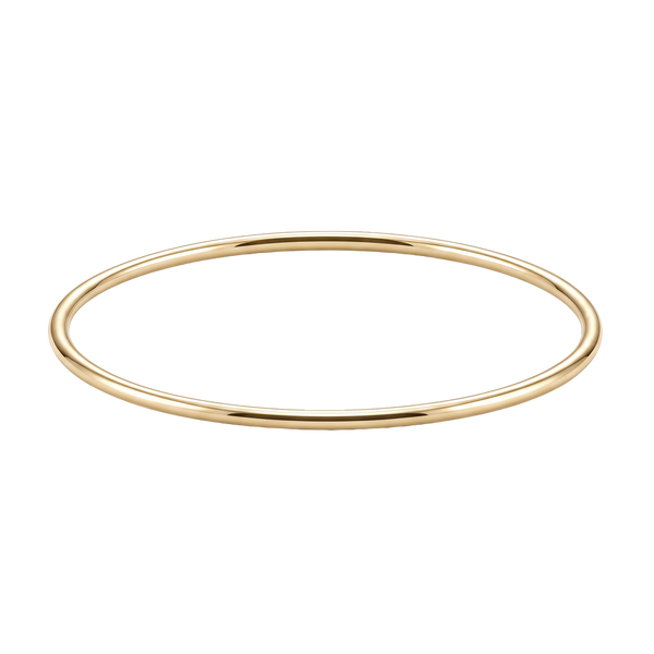 Plain Wire Bangle Bracelet in 14K Gold