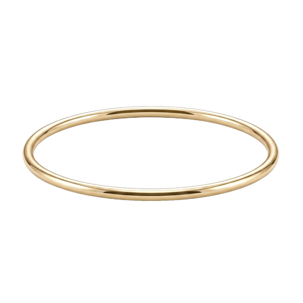 Plain Wire Bangle Bracelet in 14K Gold
