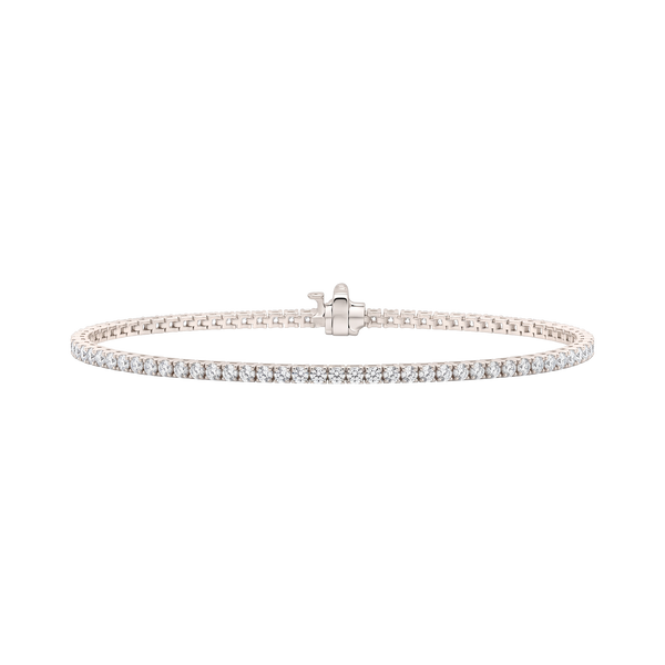 Tennis Bracelet with Natural Diamond Stones (April Birthstones) in 18K Gold (1.75 mm - 4.0 mm)