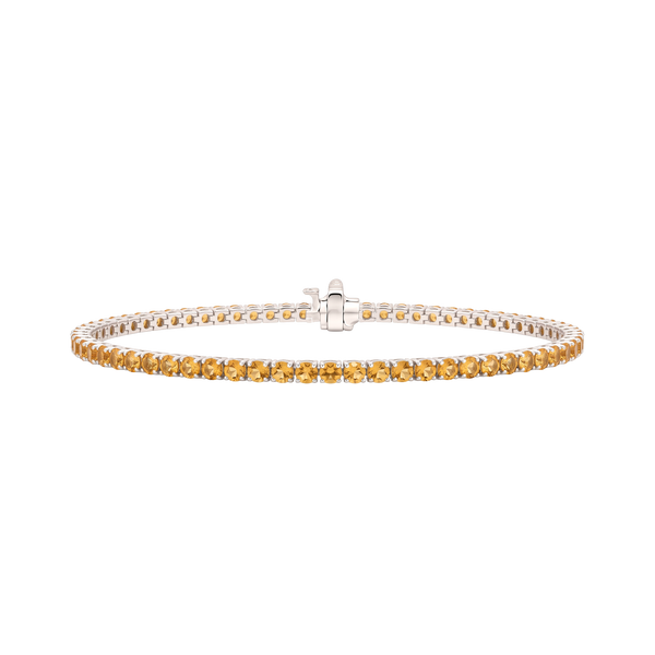Tennis Bracelet with Citrine Stones (November Birthstones) in 18K Gold (1.75 mm - 4.0 mm)