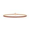 Tennis Bracelet with Garnet Stones (January Birthstones) in 18K Gold (1.75 mm - 4.0 mm)