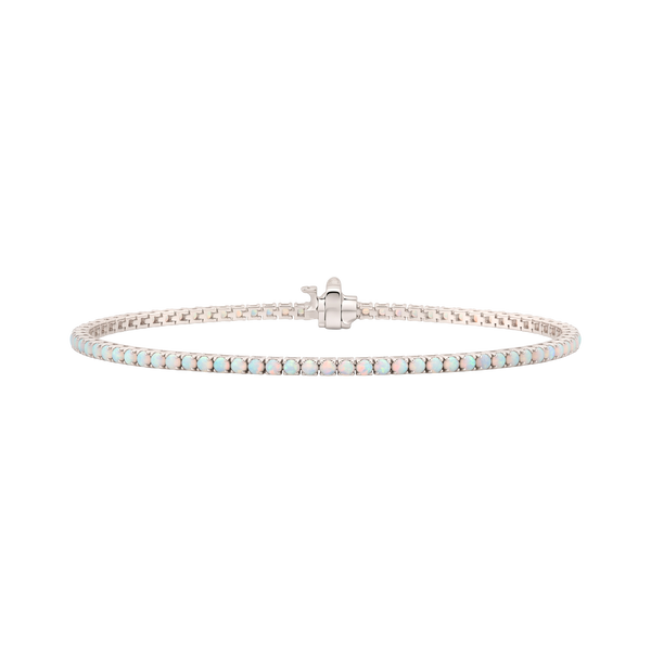 Tennis Bracelet with Opal Stones (October Birthstones) in 18K Gold (1.75 mm - 4.0 mm)