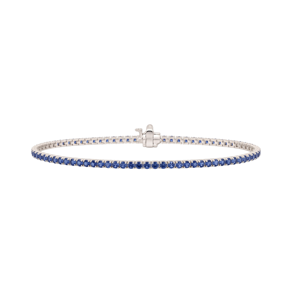 Tennis Bracelet with Sapphire Stones (September Birthstones) in 14K Gold (1.75 mm - 4.0 mm)