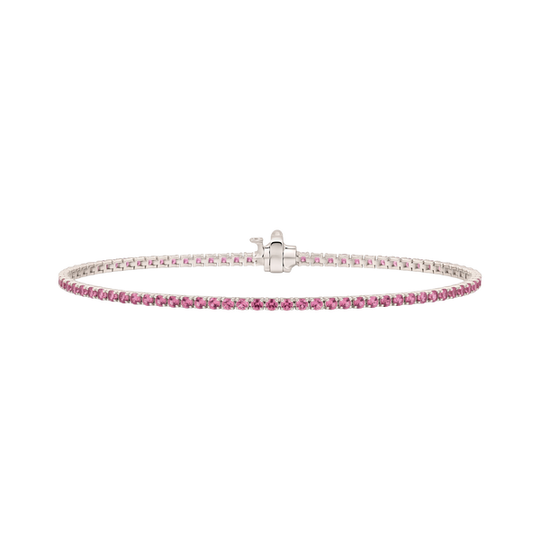 Tennis Bracelet with Tourmaline Stones (October Birthstones) in 18K Gold (1.75 mm - 4.0 mm)