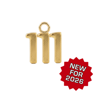 Basic Angel Numbers in 14K Gold (12.7 mm) (Semi-Polished)