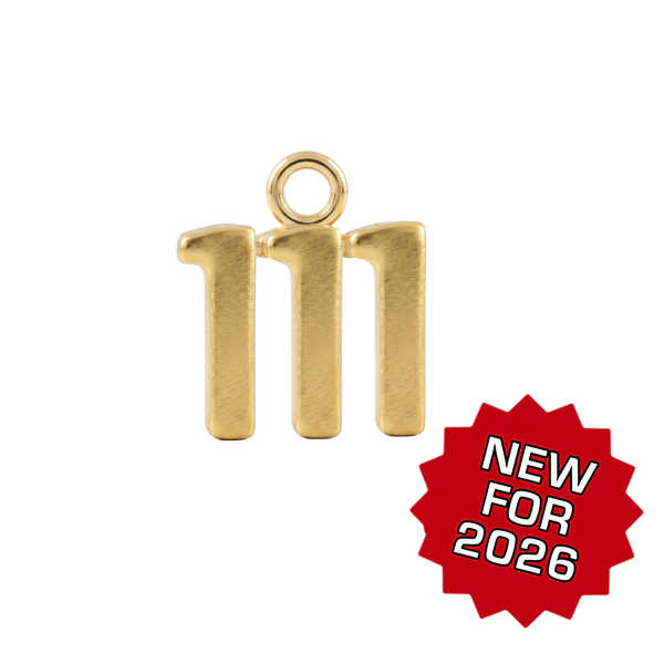 Basic Angel Numbers in 14K Gold (12.7 mm) (Semi-Polished)