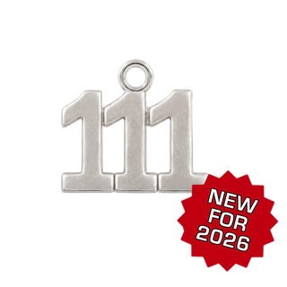 Classic Angel Number Pendants in Sterling Silver (15 mm)