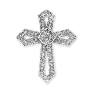 ITI NYC Passion Cross Pendant with Cubic Zirconia in Sterling Silver