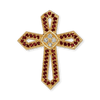 ITI NYC Passion Cross Pendant with Red Cubic Zirconia in Sterling Silver