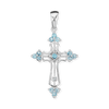 ITI NYC Trinity Cross Pendant with Light Blue Cubic Zirconia in Sterling Silver