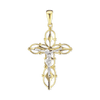 ITI NYC Filigree Crucifix Pendant with Beaded Detail in 14K Gold