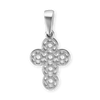 14K Gold Contemporary Filigree Cross 6 Stone Pendant Mounting (20 x 10 mm)