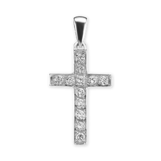 ITI NYC Cross Pendant with Diamonds in 14K Gold