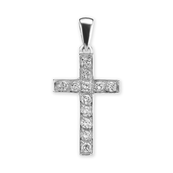ITI NYC Cross Pendant with Diamonds in 14K Gold