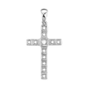 14K Gold Contemporary Conte Classic Cross 11 Stone Pendant Mounting (40 x 20 mm)