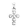14K Gold Contemporary Bezel Set Classic Cross 6 Stone Pendant Mounting (20 x 10 mm)