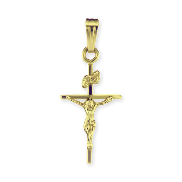 ITI NYC Classic Crucifix Pendant in 14K Gold