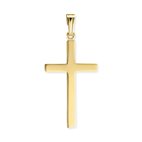 ITI NYC Plain Cross Pendant with Lord's Prayer in 14K Gold