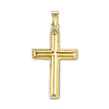 ITI NYC Raised Cross Pendant with Beaded Edge in 14K Gold