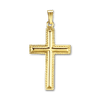 ITI NYC Raised Cross Pendant with Beaded Edge in 14K Gold