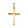 ITI NYC Raised Cross Pendant with Detailed Edge in 14K Gold