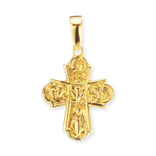 Load image into Gallery viewer, ITI NYC 4-Way Byzantine Cross Pendant in 14K Gold
