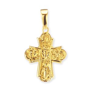 ITI NYC 4-Way Byzantine Cross Pendant in 14K Gold