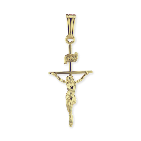 ITI NYC Classic Crucifix Pendant in 14K Gold