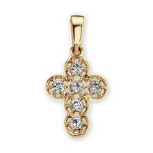 Load image into Gallery viewer, ITI NYC Filigree Cross Pendant with Diamonds in 14K Gold
