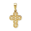 14K Gold Contemporary Filigree Cross 6 Stone Pendant Mounting (20 x 10 mm)