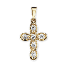 Load image into Gallery viewer, ITI NYC Bezel Set Cross Pendant with Diamonds in 14K Gold
