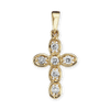 ITI NYC Bezel Set Cross Pendant with Diamonds in 14K Gold