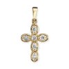 ITI NYC Bezel Set Cross Pendant with Diamonds in 14K Gold