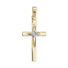 Load image into Gallery viewer, ITI NYC Cross Pendant with Diamond Accent in 14K Gold
