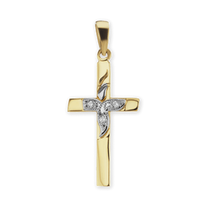 ITI NYC Cross Pendant with Diamond Accent in 14K Gold