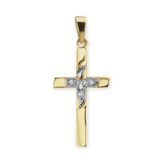 ITI NYC Cross Pendant with Diamond Accent in 14K Gold