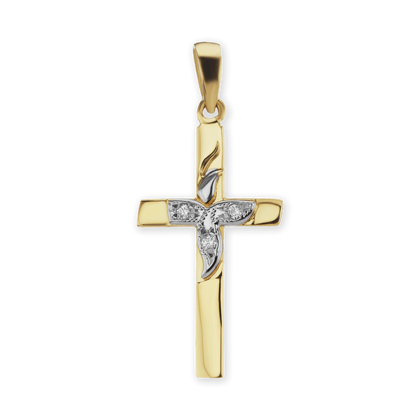 ITI NYC Cross Pendant with Diamond Accent in 14K Gold