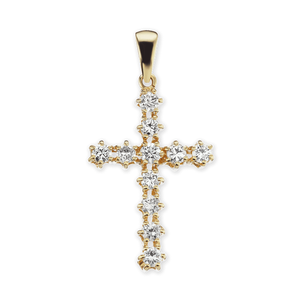 ITI NYC Cross Pendant with Diamonds in 14K Gold