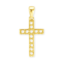 Load image into Gallery viewer, 14K Gold Contemporary Classic Cross 11 Stone Pendant Mounting (34 x 17 mm)

