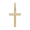 ITI NYC Fancy Cross Pendant with Diamonds in 14K Gold