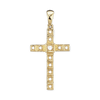 14K Gold Contemporary Conte Classic Cross 11 Stone Pendant Mounting (40 x 20 mm)