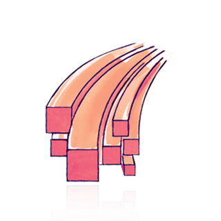 14K Rose Square Medium Wire