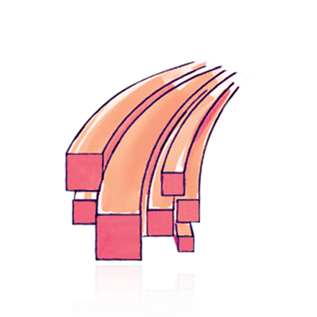 14K Rose Square Medium Wire