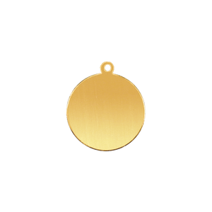 14K Gold Round Disc With Loop (.025" thickness)