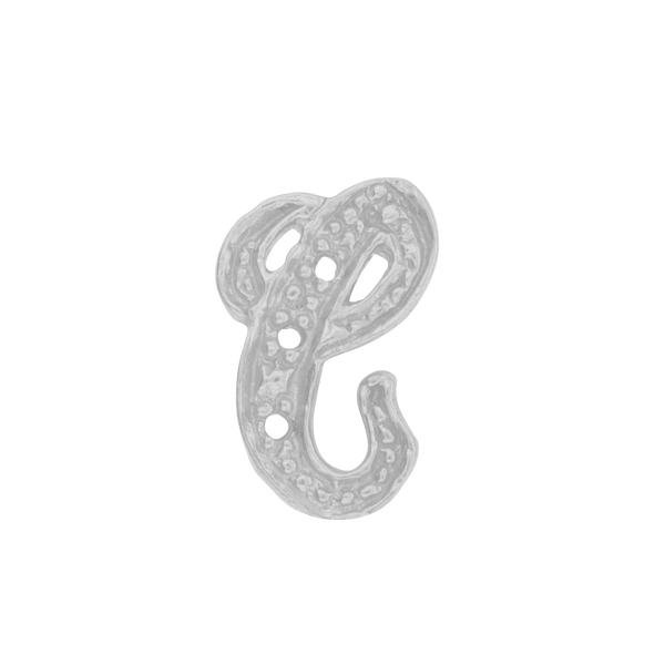 ITI NYC Block Script in Sterling Silver (10mm) (Semi-Polished)