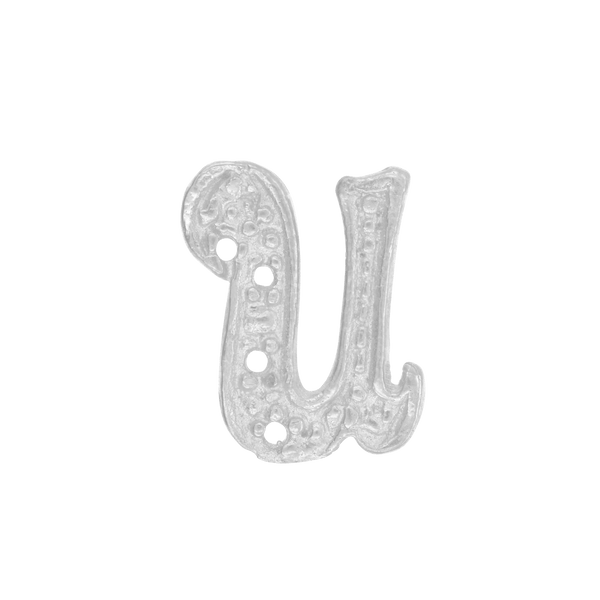 ITI NYC Block Script in Sterling Silver (10mm) (Semi-Polished)