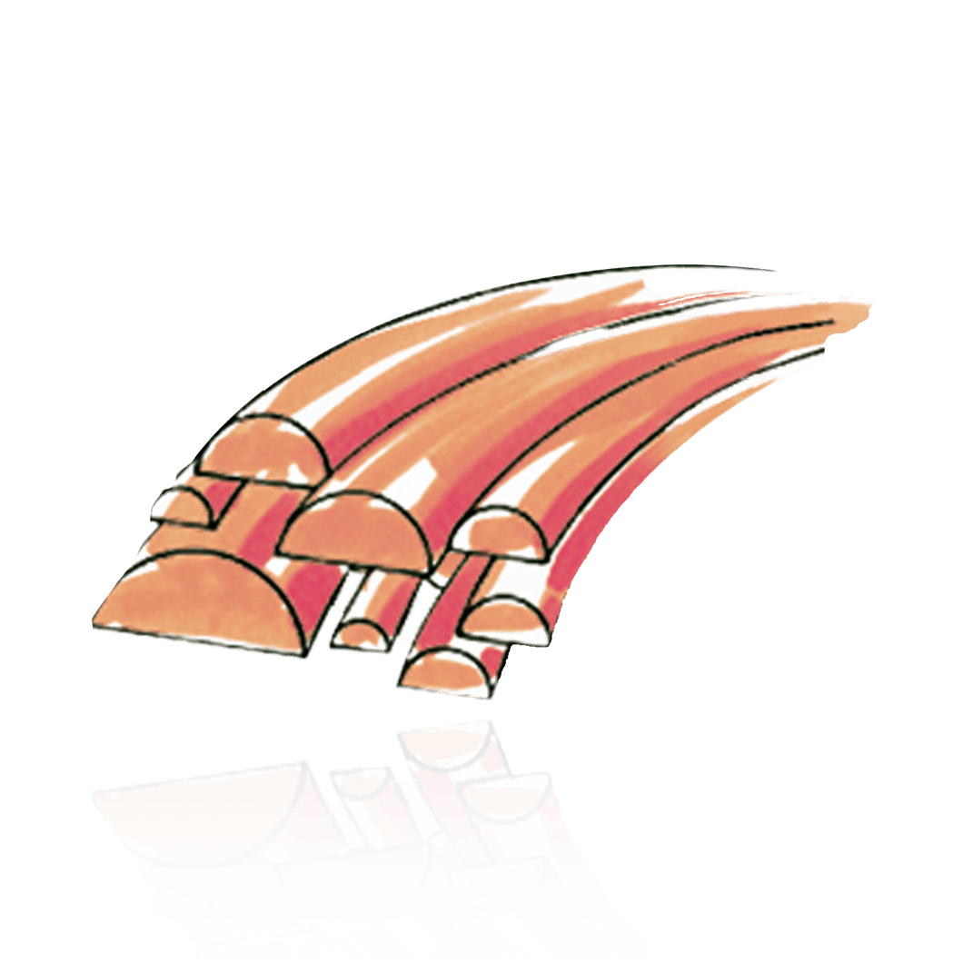 18K Rose Domed Medium Wire