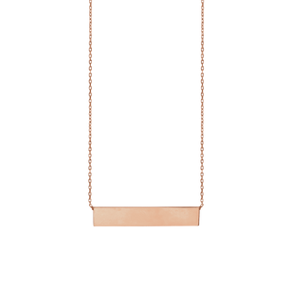 Bar Necklace with Engraving in 14K Rose Gold (18" Chain)