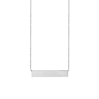 Bar Necklace with Engraving in Sterling Silver (18" Chain)